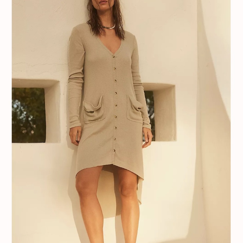 Free People Ribbed Maxi Cardigan